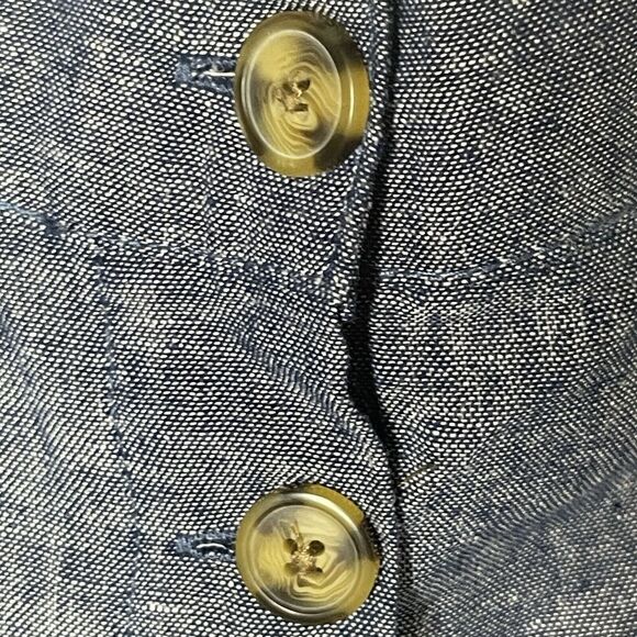 Dash Women's Size 2X Linen Rayon Tetron Button Front Skirt Denim Blue New - Picture 4 of 7